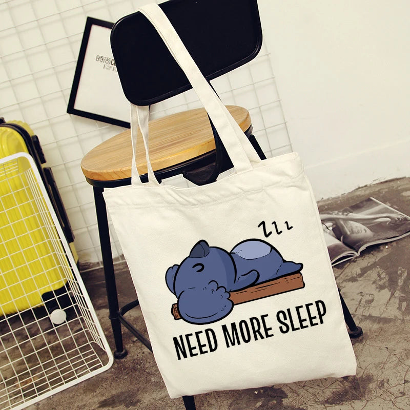 Women Panda Koala Canvas Shopper Bag Harajuku 90s Vintage Handbag