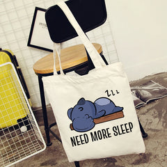 Women Panda Koala Canvas Shopper Bag Harajuku 90s Vintage Handbag