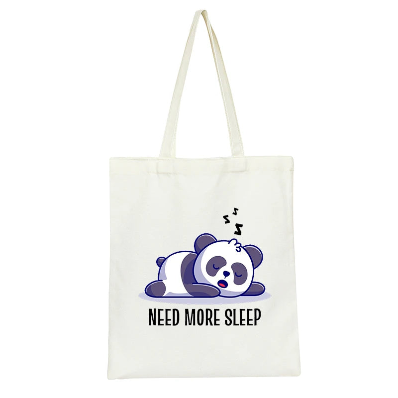 Women Panda Koala Canvas Shopper Bag Harajuku 90s Vintage Handbag