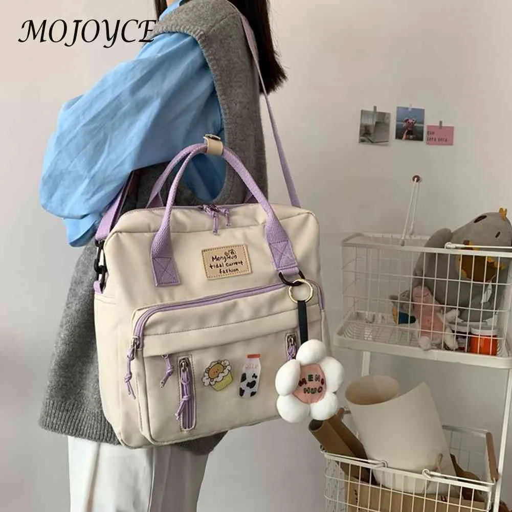 Women Patchwork Travel Preppy Handbags Multi-Function Shoulder Bag