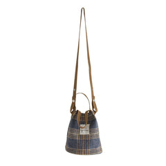 Vintage Plaid Handbag Totes for Women, Small Shoulder Bag Cotton Purse