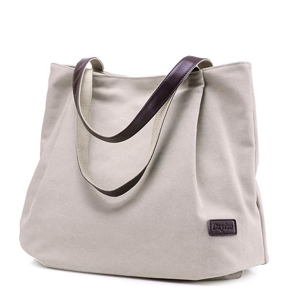 Vintage Canvas Shoulder Bag Large Capacity Handbag Casual Shopping Tote