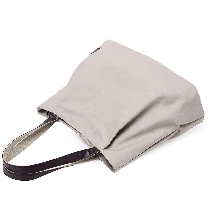 Vintage Canvas Shoulder Bag Large Capacity Handbag Casual Shopping Tote