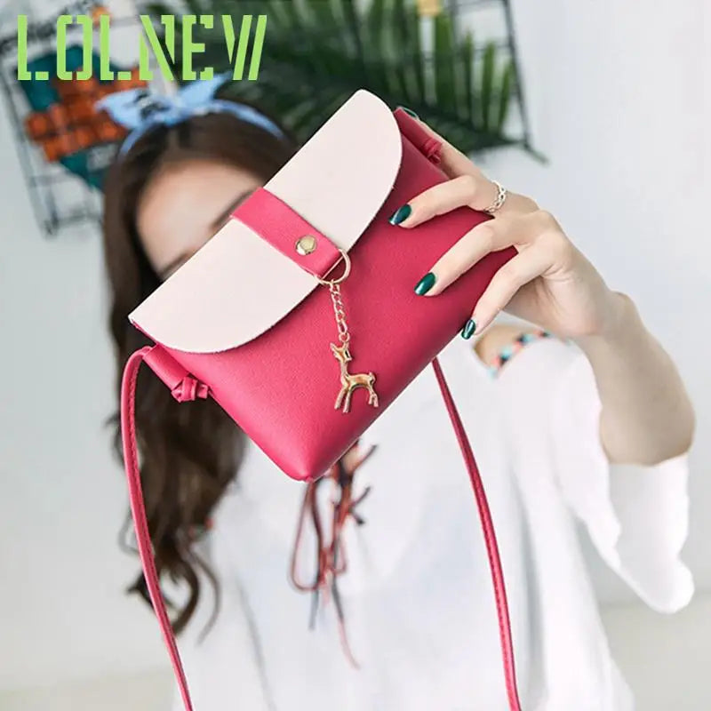 Women Deer Charm Diagonal Bag Handbags Casual Mini Bag