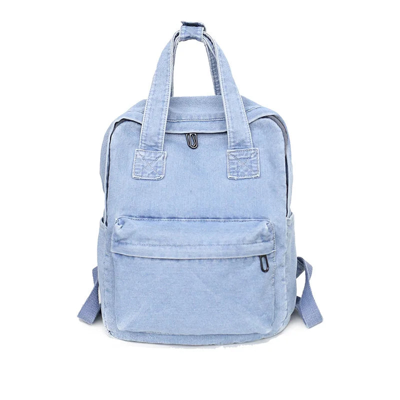 Women Denim Backpack Large Bookbag School Bag for Teenager Girls
