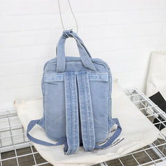 Women Denim Backpack Large Bookbag School Bag for Teenager Girls
