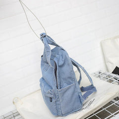 Women Denim Backpack Large Bookbag School Bag for Teenager Girls