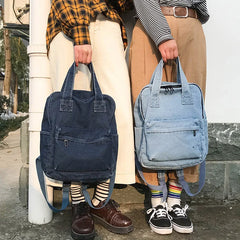 Women Denim Backpack Large Bookbag School Bag for Teenager Girls