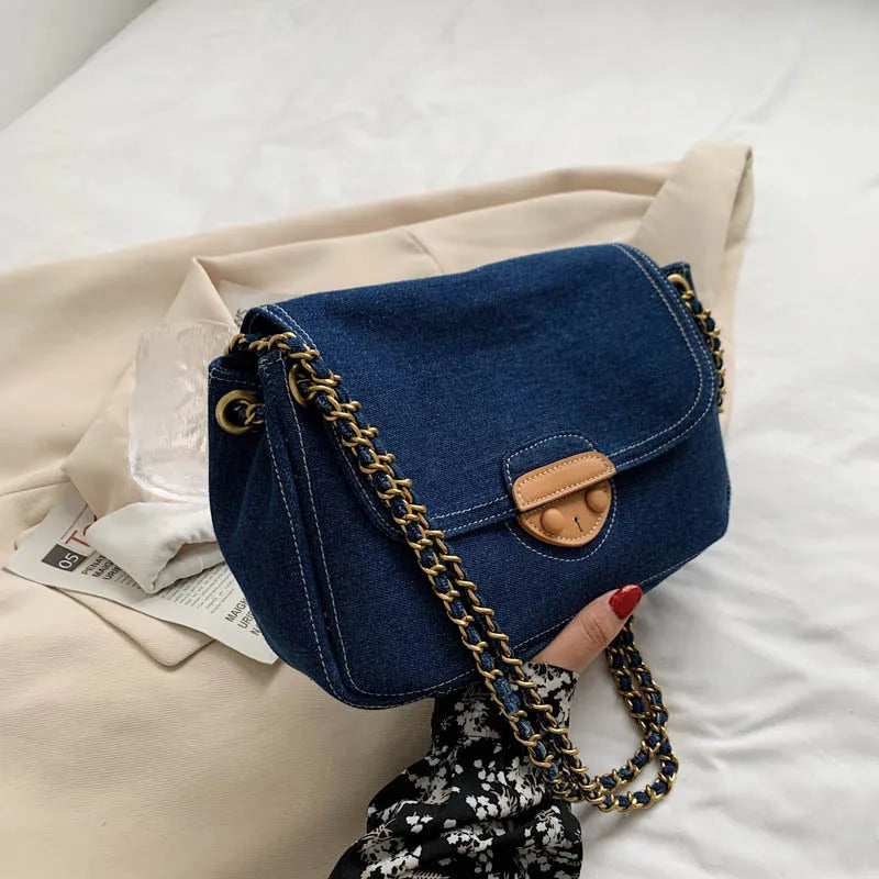 Women Denim Shoulder Bag Canvas Tote Handbags Large Vintage Crossbody Travel