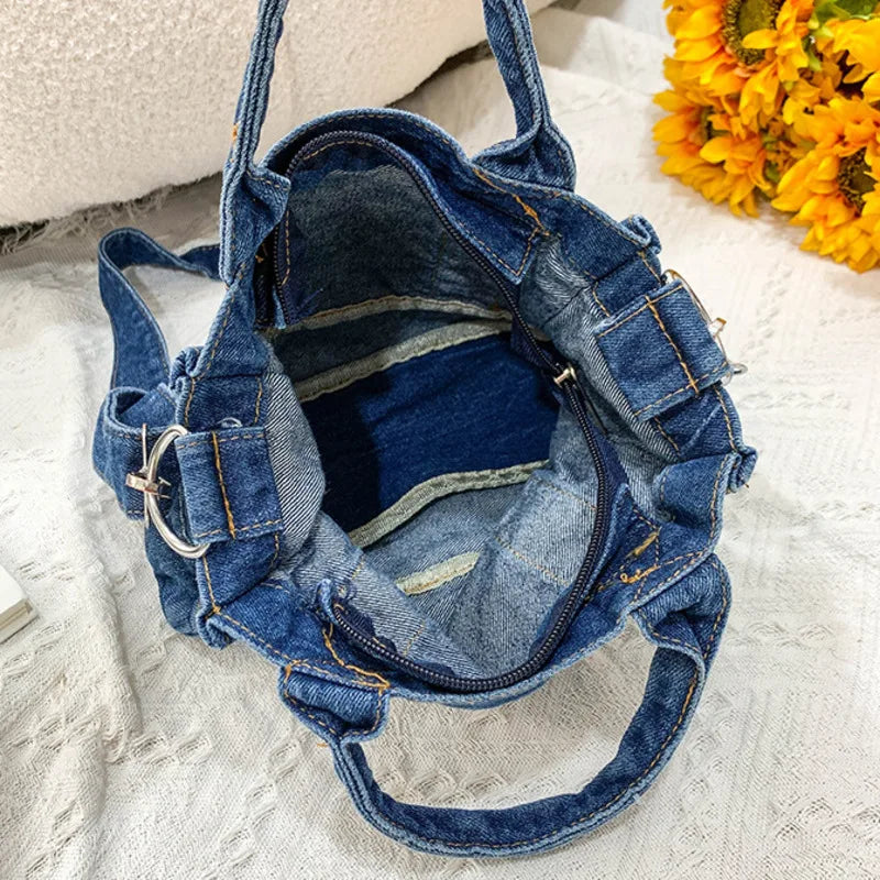 Women Denim Handbag Lady Shoulder Crossbody Bag Tote Messenger Satchel Purse