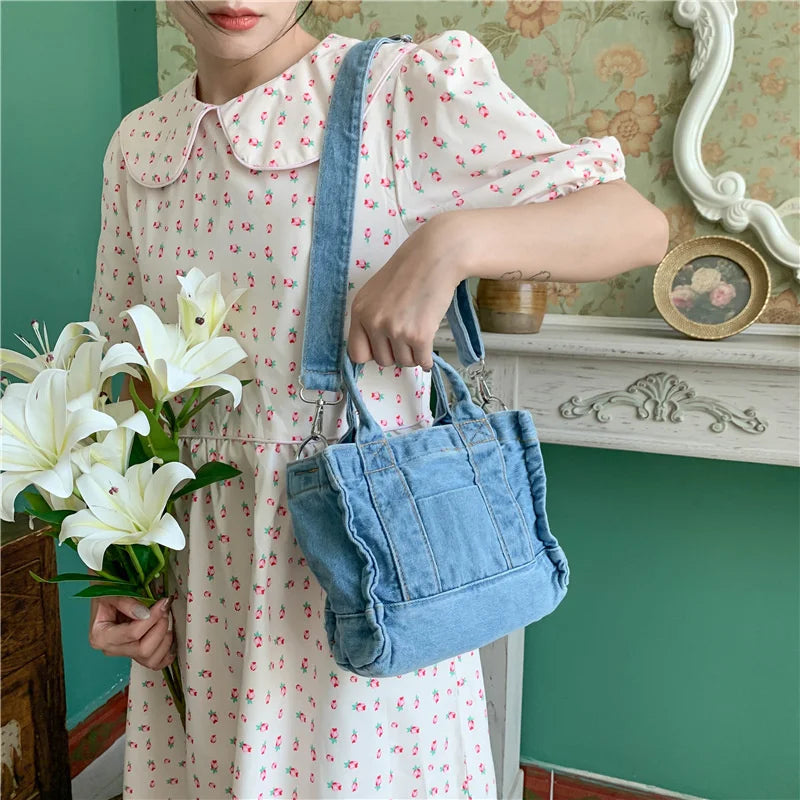 Women Denim Handbag Lady Shoulder Crossbody Bag Tote Messenger Satchel Purse