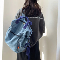 Women Denim Travel Backpack School Bags For Teenage Girls Mochilas Feminina
