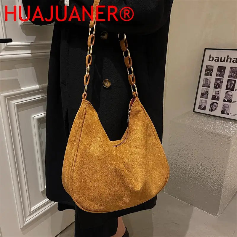 Matte Crossbody Bag for Women Casual Vintage Tote Girls Large-capacity Handbag