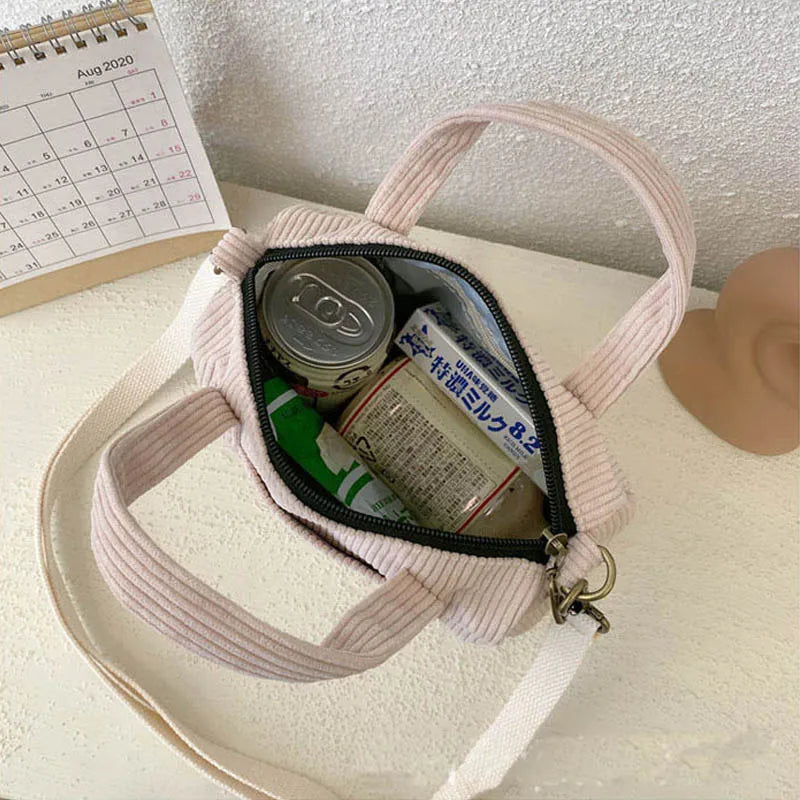 Corduroy Tote Bag Crossbody Shoulder Shopper for Women