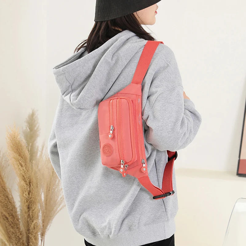 Women Nylon Waist Packs Style Female Fanny Pack Crossbody Messenger Chest Bags