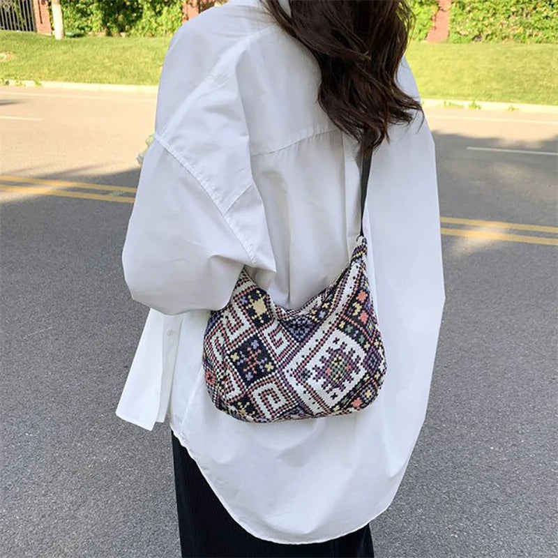 Women Shoulder Bag Vintage Crossbody Bag Large Capacity Handbag