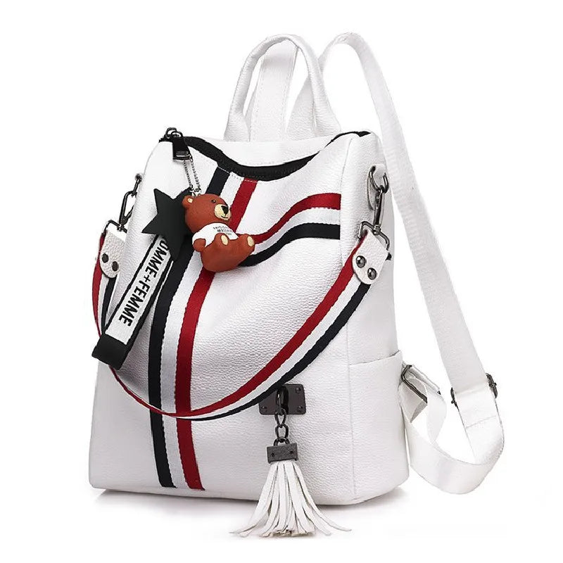 Women Tassel Backpack Youth Travel Female Rucksack School Bag For Teenage Girls
