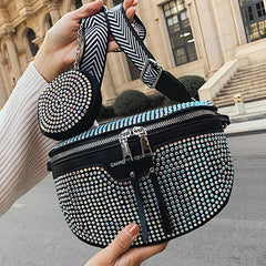 Women Diamond Crossbody Bag Fanny Rhinestone Waist Bags