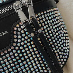 Women Diamond Crossbody Bag Fanny Rhinestone Waist Bags