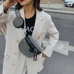 Women Diamond Crossbody Bag Fanny Rhinestone Waist Bags