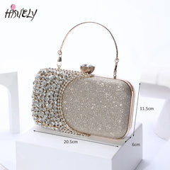 Women Diamond Evening Clutch Bags Bling Hollow Out Handbags Banquet Wallets