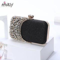 Women Diamond Evening Clutch Bags Bling Hollow Out Handbags Banquet Wallets