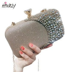 Women Diamond Evening Clutch Bags Bling Hollow Out Handbags Banquet Wallets