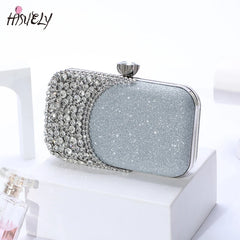 Women Diamond Evening Clutch Bags Bling Hollow Out Handbags Banquet Wallets