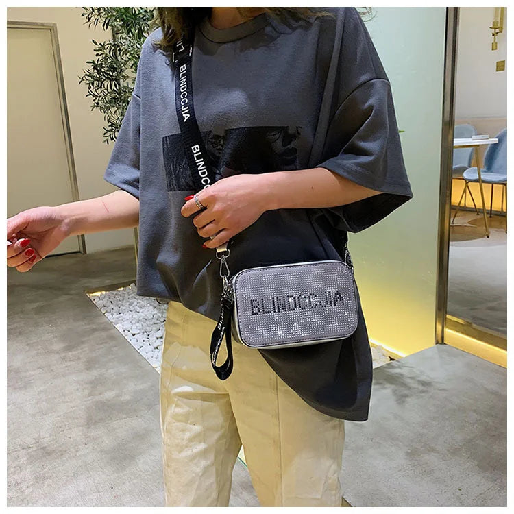 Women Diamond Hobo-bag Clutch Shoulder Bags Handbag PU Leather Messenger Bag