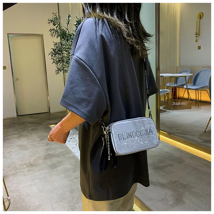 Women Diamond Hobo-bag Clutch Shoulder Bags Handbag PU Leather Messenger Bag