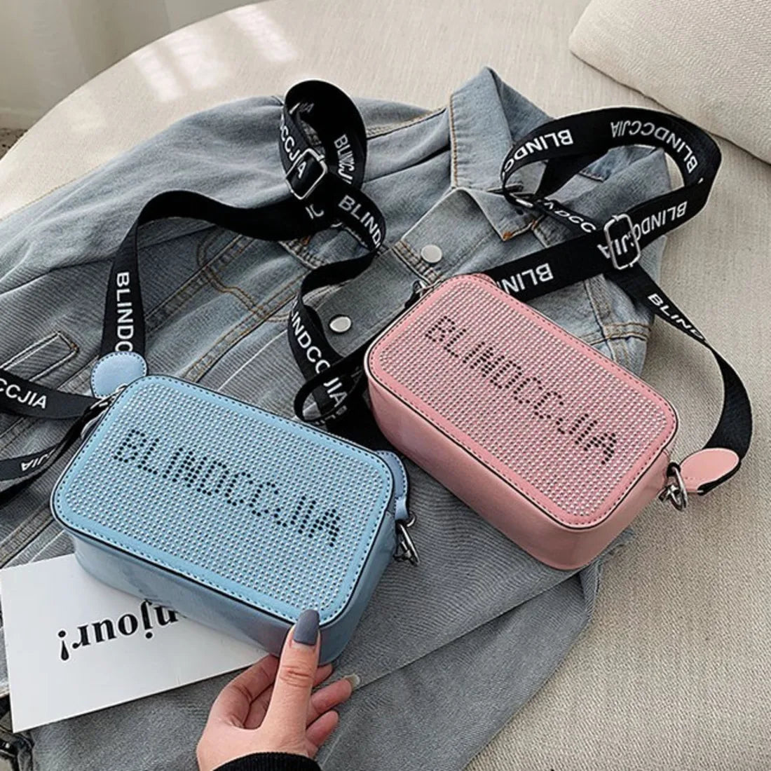 Women Diamond Hobo-bag Clutch Shoulder Bags Handbag PU Leather Messenger Bag