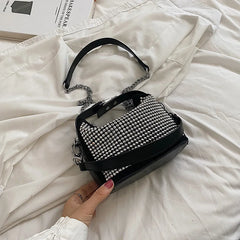 Women Diamond Hobo-bag Clutch PU Leather Messenger Bag