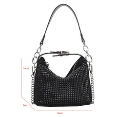Women Diamond Hobo-bag Clutch PU Leather Messenger Bag