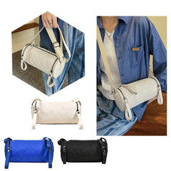 Women Diamond Lattice Leather Cylinder Pillow Bag Crossbody Handbag