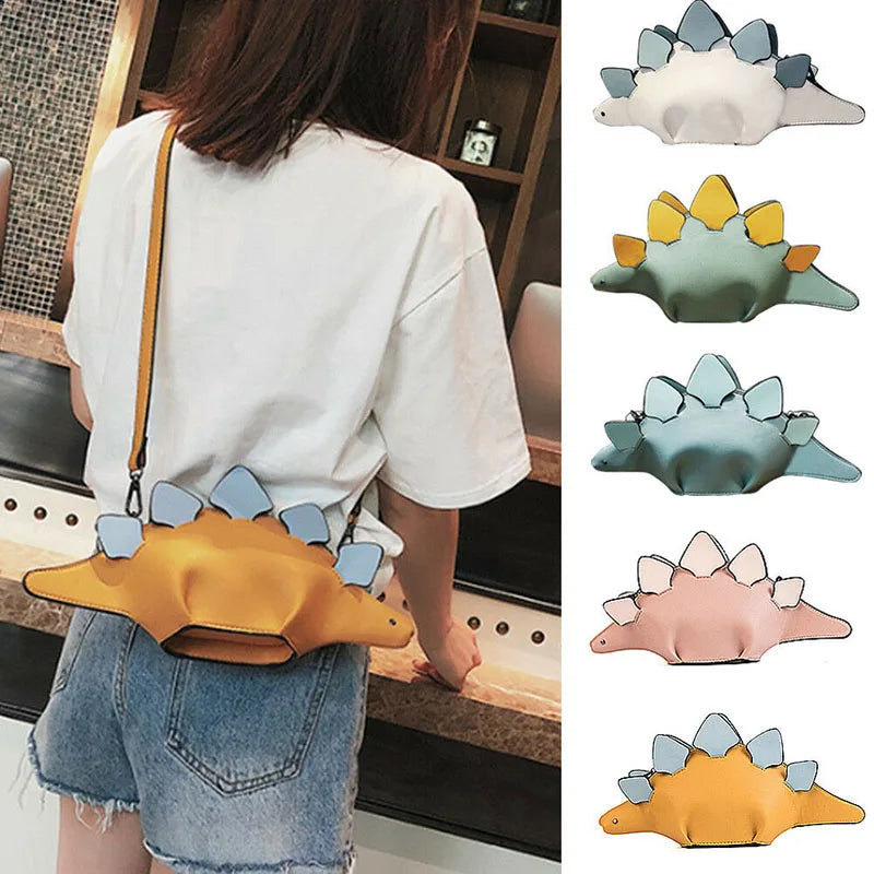 Women Dinosaur Shape Cross Body Bag Girl PU Leather Handbag Purse Sale