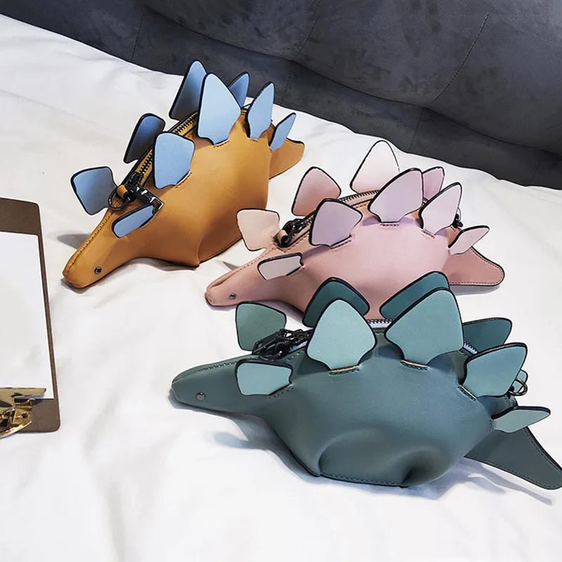 Women Dinosaur Shape Cross Body Bag Girl PU Leather Handbag Purse Sale
