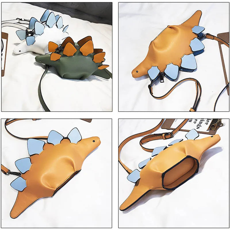 Women Dinosaur Shape Cross Body Bag Girl PU Leather Handbag Purse Sale