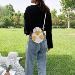 Women Duck Shape Bag Contrast Crossbody Soft Leather Shoulder Bag