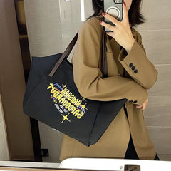Canvas Women Shoulder Bag Brown Bucket Bag Large Capacity Dumpling Handbag