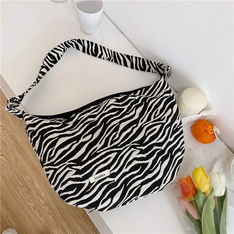 Women Dumpling Buns Bag Retro Pattern Shoulder Crossbody Hobo Bag