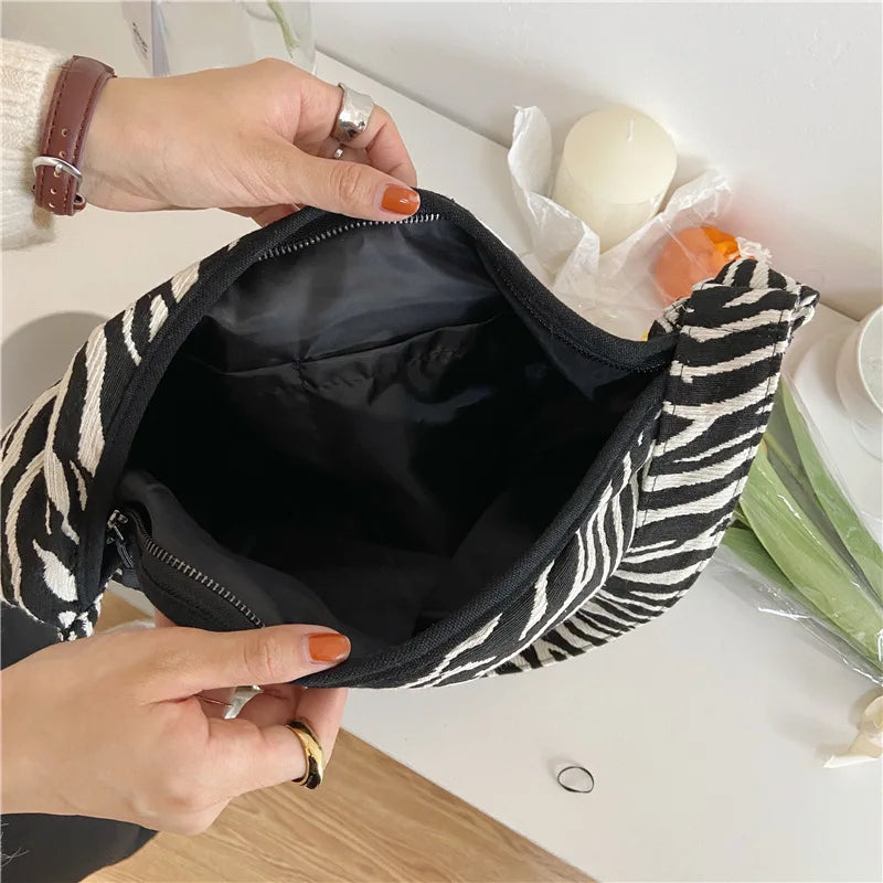 Women Dumpling Buns Bag Retro Pattern Shoulder Crossbody Hobo Bag