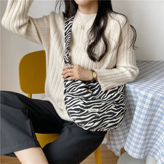 Women Dumpling Buns Bag Retro Pattern Shoulder Crossbody Hobo Bag