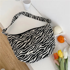 Women Dumpling Buns Bag Retro Pattern Shoulder Crossbody Hobo Bag