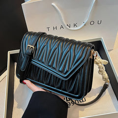 Women Ribbon Shoulder Bag Texture Temperament Underarm Bag Female Messenger Bag