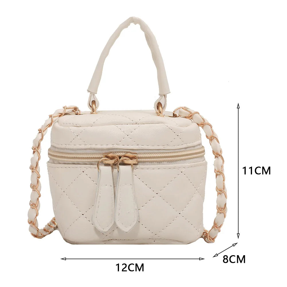 Women PU Leather Shoulder Bag Mini Crossbody Handbag Zipper Closure