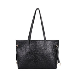 Women Embossed Korea Japan Large Capacity Shoulder Female Fashion PU Underarm