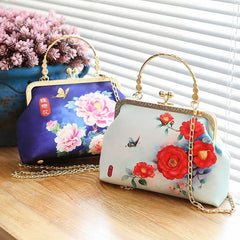 Embroidery Floral Evening Bag Chinese Style Handbag Party Clutch Chain