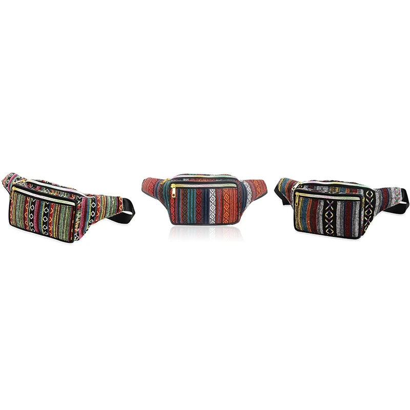 Vintage Ethnic Fanny Pack Travel Waist Purse