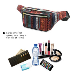 Vintage Ethnic Fanny Pack Travel Waist Purse