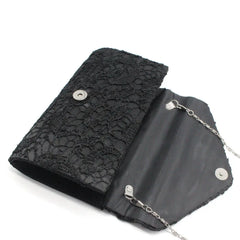 Women Evening Bag Lace Floral Wedding Clutch Chain Shoulder Bag